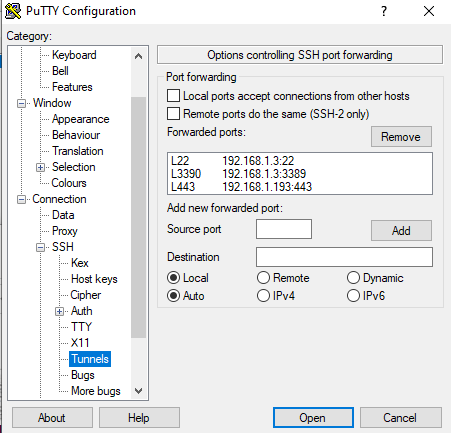 tunnel config